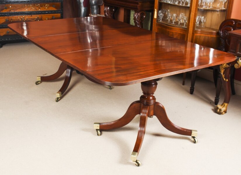 Antique Regency Twin Pillar Mahogany Dining Table C1820 19th C | Ref. no. A1999 | Regent Antiques