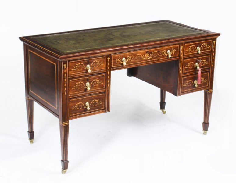 Antique Victorian Inlaid Writing Table Desk Manner of Edwards & Roberts  c.1880 | Ref. no. A2005 | Regent Antiques