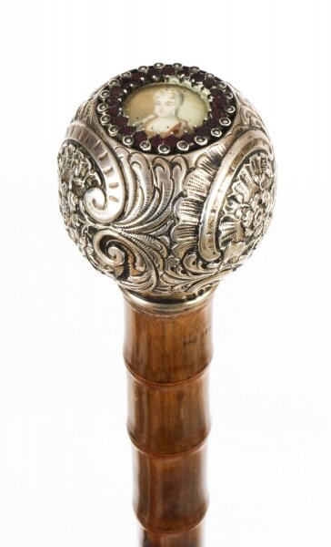 Antique French Silver Plated Long Walking Cane Stick 19th Century | Ref. no. A2010 | Regent Antiques