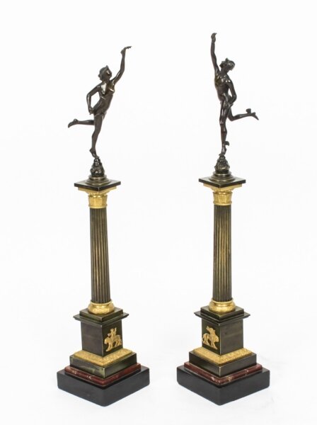 Antique Pair of Bronzes of Mercury & Fortuna After Giambologna & Fulconis 19th C | Ref. no. A2039 | Regent Antiques