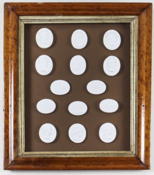 Antique Maple framed Collection 14 Grand Tour Classical Intaglios  19th C | Ref. no. A2058 | Regent Antiques