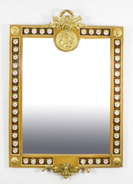 Vintage French Gilded Mirror Sevres Plaques Mid 20th Century  119x78cm | Ref. no. A2062 | Regent Antiques