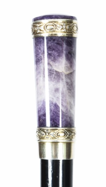 Antique French Art Deco  Amethyst, Silver Walking Stick  C1920 20th C | Ref. no. A2108 | Regent Antiques