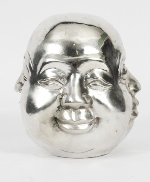 Vintage Silver Plated  Bronze Four Face Buddha Brahma Hindu Sculpture 20th C | Ref. no. A2112 | Regent Antiques