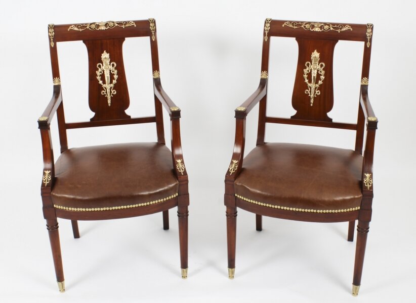 Antique Pair Empire Revival Ormolu Mounted Armchairs C1880 19th C | Ref. no. A2113 | Regent Antiques