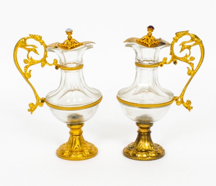 Antique Pair of French Ormolu & Glass Ewers  19th Century | Ref. no. A2119 | Regent Antiques