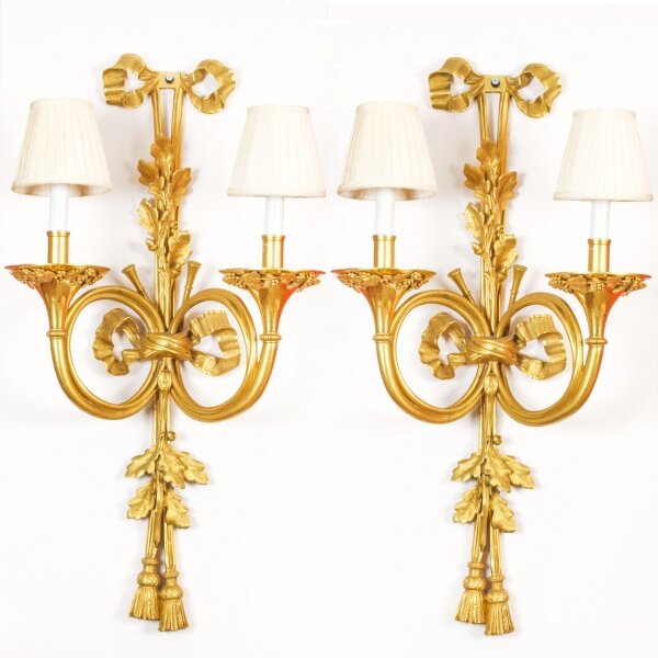 Antique Monumental Pair Ormolu Twin Branch Wall Lights Sconces 19th C | Ref. no. A2124 | Regent Antiques