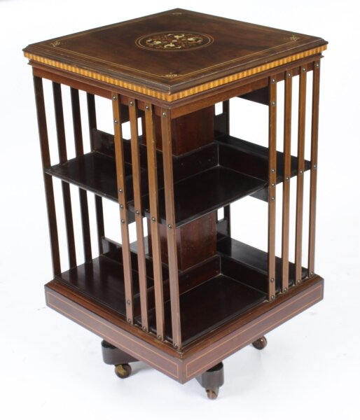 Antique Victorian Revolving Bookcase Flame Mahogany 19th C | Ref. no. A2125 | Regent Antiques