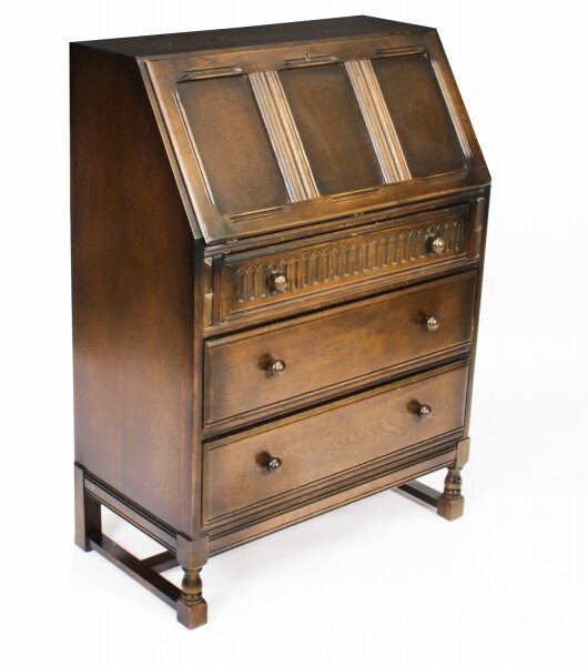Vintage Jacobean Revival  Oak Bureau Mid 20th Century | Ref. no. A2149 | Regent Antiques