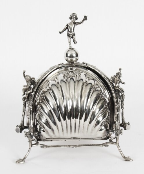 Antique Silver Plate Triple Shell Shaped Sweets Biscuit Box Mappin & Webb 19th C | Ref. no. A2167a | Regent Antiques