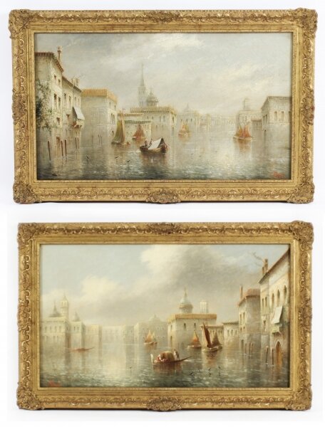 Antique Pair Oil on Canvas Venetian Paintings by James Salt  Circa 1880 | Ref. no. A2181 | Regent Antiques
