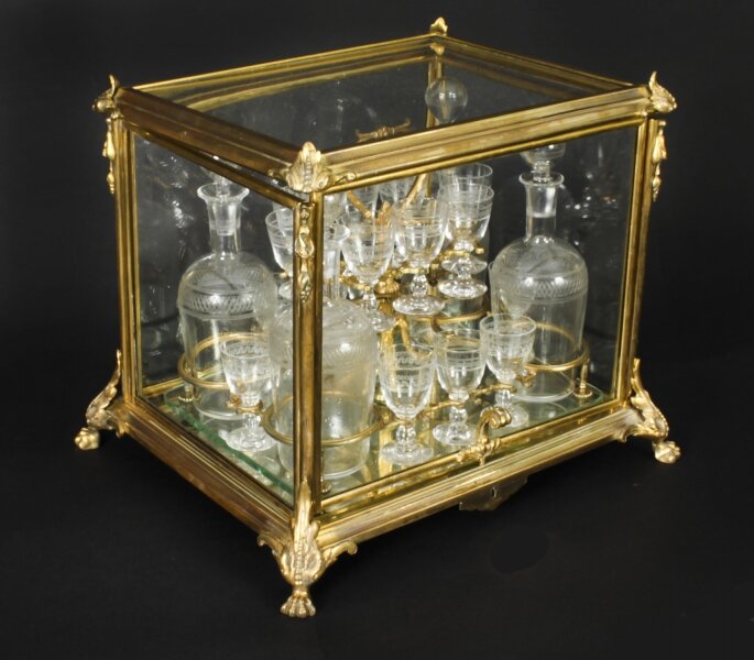 Antique French Bacarrat Ormolu with Glass Tantalus Cave a Liqueur 19th C | Ref. no. A2231 | Regent Antiques