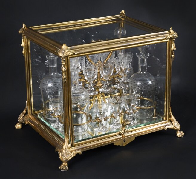 Antique French Bacarrat Ormolu & Glass Tantalus Cave a Liqueur 19th C | Ref. no. A2231X | Regent Antiques