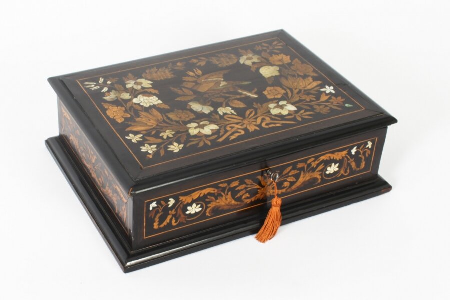 Antique Dutch Marquetry Ebonized Jewellery Casket C1870 19th C | Ref. no. A2234 | Regent Antiques