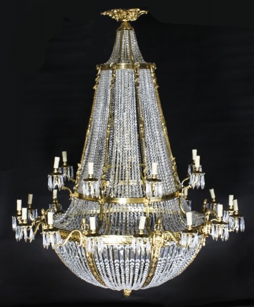 Antique  Louis Revival 36 light Ballroom Cut Crystal Tent Chandelier c1920 | Ref. no. A2260a | Regent Antiques