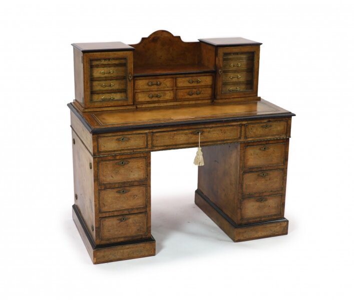 Antique Burr Walnut Pedestal Desk by Edwards & Roberts  c.1870 | Ref. no. A2265 | Regent Antiques