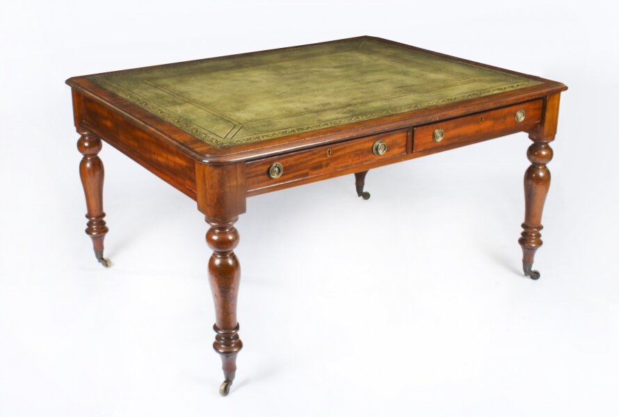 Antique 4ft 9"  Victorian Four Drawer Partners Writing Table Desk 19th C | Ref. no. A2295 | Regent Antiques