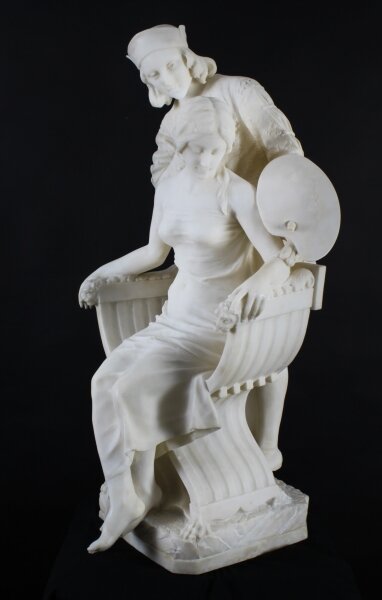 Antique Large  83cm tall Alabaster Sculpture P. Emilio Fiaschi Circa 1890 19th C | Ref. no. A2314 | Regent Antiques