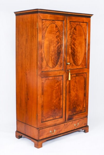 Antique English Inalaid & Crossbanded Satinwood  Wardrobe 19th Century | Ref. no. A2325 | Regent Antiques