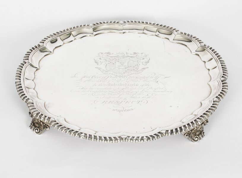 Antique Paul Storr Large William IV Silver Tray Salver 1820  19th Century | Ref. no. A2354 | Regent Antiques