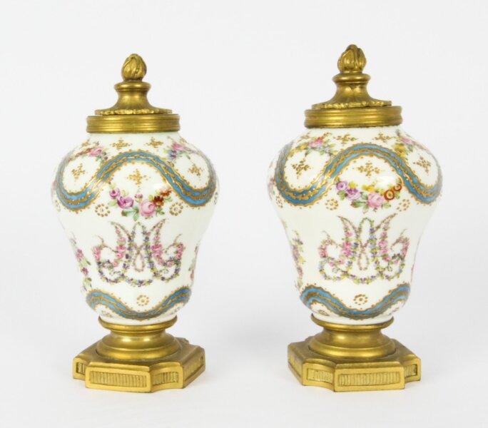 Antique Pair French Ormolu Mounted Sevres Lidded Vases Mid 19th C Antique Pair French Ormolu Mounted Sevres Lidded Vases Mid 19th C | Ref. no. A2366 | Regent Antiques