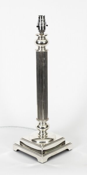 Antique  Victorian  Silver Plated Doric Column Table Lamp 19th C | Ref. no. A2408a | Regent Antiques