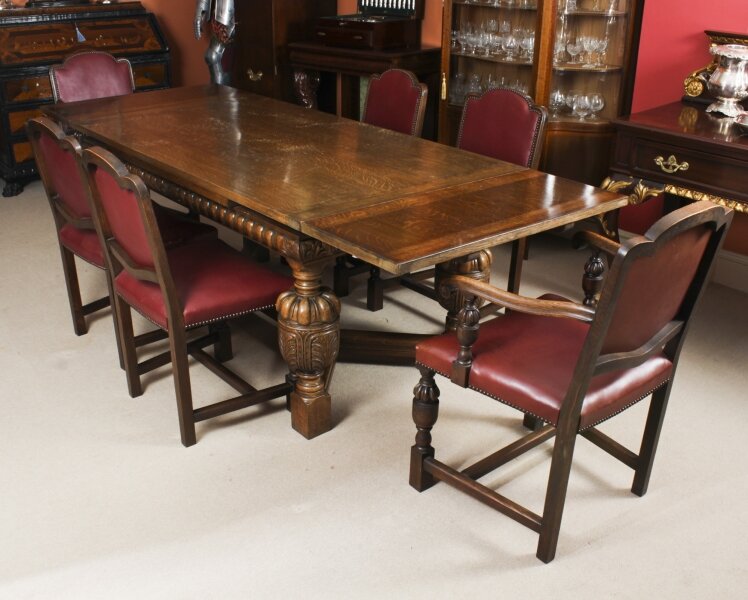 Antique Jacobean Revival Oak Refectory Dining Table & 6 Chairs  20th C | Ref. no. A2415 | Regent Antiques