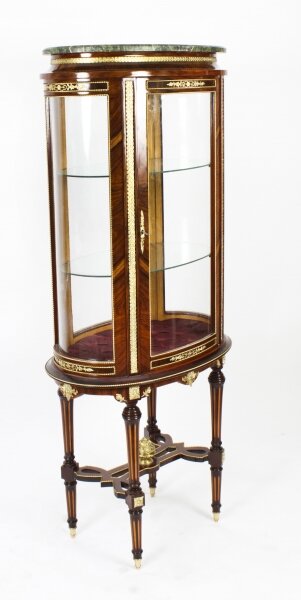 Vintage Oval  Walnut & Ormolu Mounted Marble Topped Display Cabinet 20th C | Ref. no. A2437 | Regent Antiques
