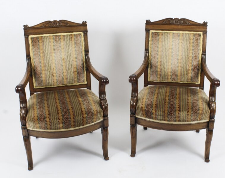 Antique Pair French Empire  Armchair Fauteuils Chairs c.1880 19th C | Ref. no. A2444a | Regent Antiques