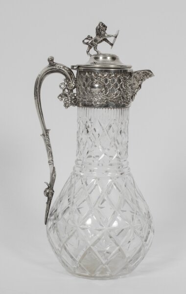 Antique Victorian Silver Plated and Cut Crystal Claret Jug 19th C | Ref. no. A2449 | Regent Antiques