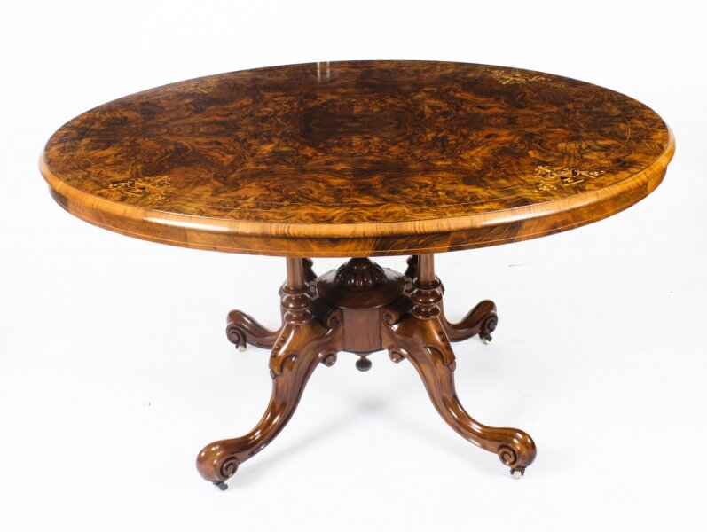 Antique Victorian Burr Walnut Oval Loo Table 19th Century | Ref. no. A2525 | Regent Antiques