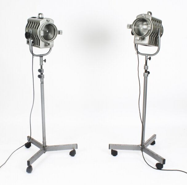 Vintage Pair Studio Spotlights with Tripod Bases mid 20th C Vintage Pair Studio Spotlights with Tripod Bases mid 20th C | Ref. no. A2535 | Regent Antiques