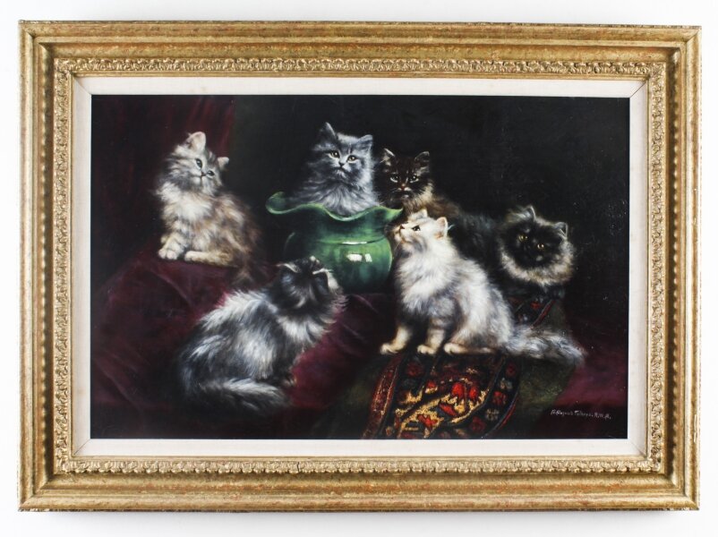 Antique Painting by Agnes Augusta Talboys of Persian Kittens  19th C | Ref. no. A2550a | Regent Antiques