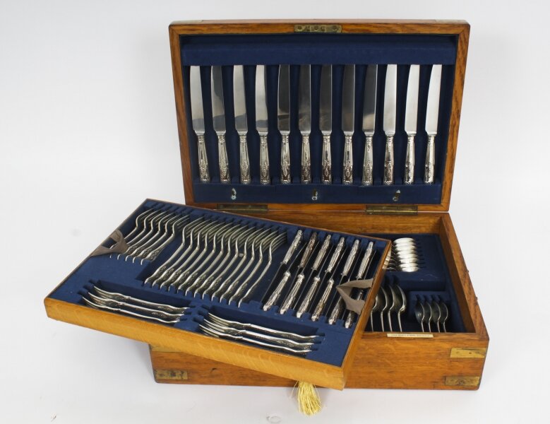 Antique Canteen x12 Sterling Silver Cutlery Kings Pattern London 1905 | Ref. no. A2563 | Regent Antiques