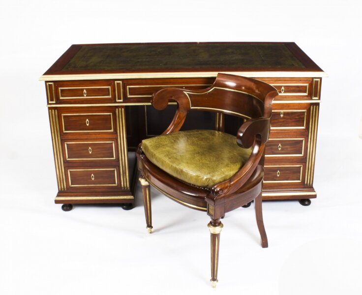 Antique French Directoire Ormolu Mounted Pedestal Desk & Armchair 19th C Antique French Directoire Ormolu Mounted Pedestal Desk & Armchair 19th C | Ref. no. A2592 | Regent Antiques