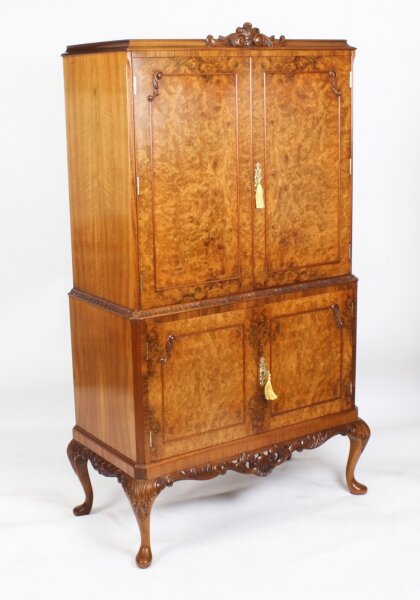 Vintage Burr Walnut Epstein Style Cocktail Drinks Dry Bar Cabinet Mid 20th C | Ref. no. A2593 | Regent Antiques
