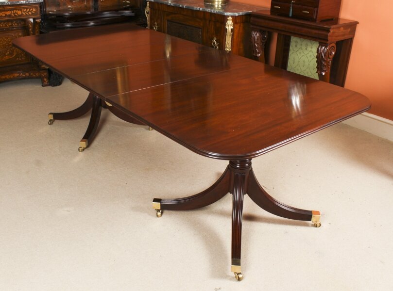 Vintage 8ft Regency Revival Twin Pillar Dining Table  20th C | Ref. no. A2599 | Regent Antiques