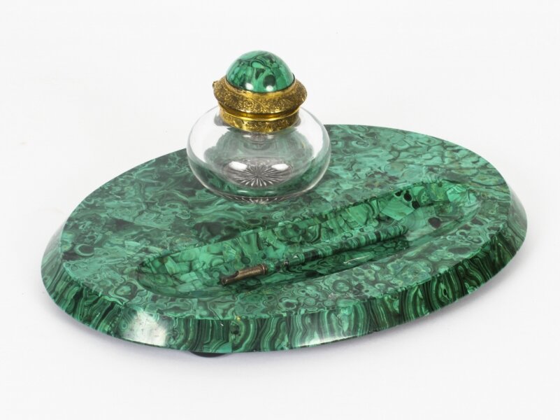 Antique Malachite Desk Set Inkwell   19th Century  C1880 | Ref. no. A2603a | Regent Antiques