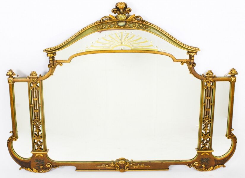 Antique Large English Art Deco Overmantel Mirror c.1920 137x182cm | Ref. no. A2640 | Regent Antiques