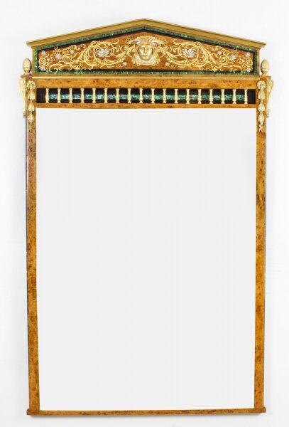 Antique Large French Burr Elm Giltwood Wall  Mirror c.1870 - 173x101cm  19th C | Ref. no. A2657 | Regent Antiques