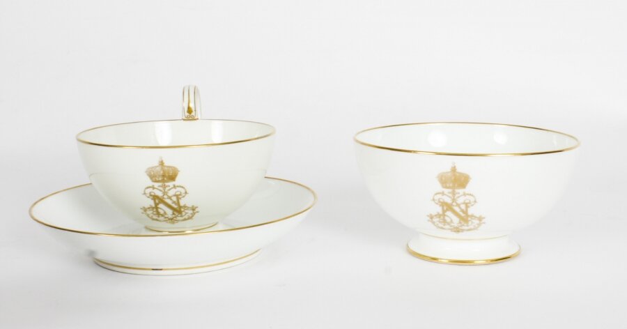 Antique Emperor Napoleon III Sevres Porcelain Cup Saucer & Sugar Bowl 19th C | Ref. no. A2686b | Regent Antiques