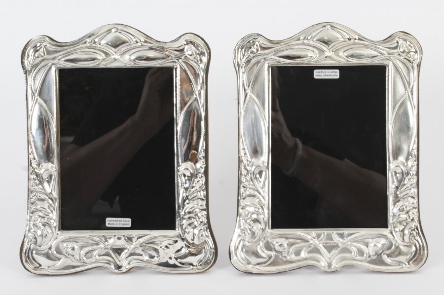 Vintage Pair Sterling Silver Art Nouveau Style Photo Frames | Ref. no. A2751h | Regent Antiques