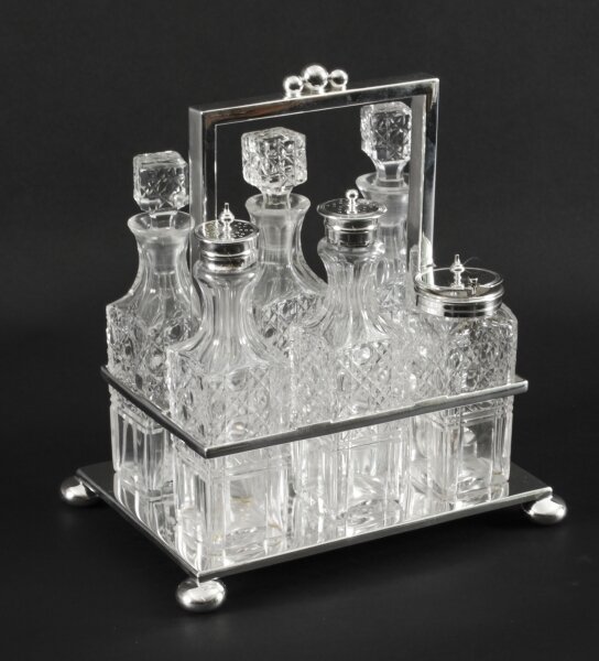 Antique Victorian Silver Plated 6 Bottle Cruet Set Wade Wingfield Wilkins 19th C | Ref. no. A2757b | Regent Antiques