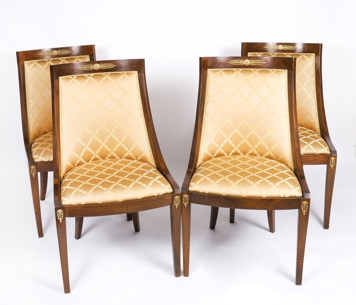 Vintage Set of Four French Empire Revival Gondola Side Chairs 20th C | Ref. no. A2760d | Regent Antiques