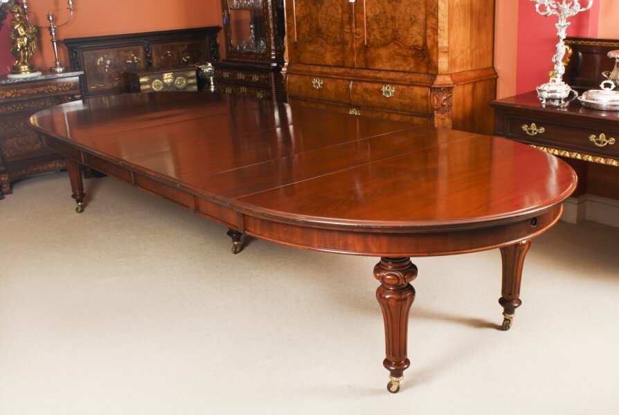 Antique 13ft William IV Oval Flame Mahogany Extending Dining Table 19thC | Ref. no. A2819 | Regent Antiques