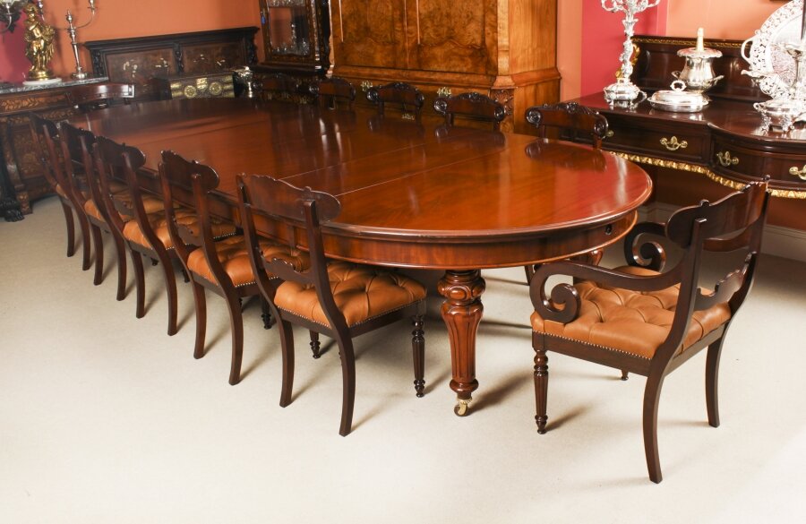 Antique 13ft William IV Dining Table & 12  Dining Chairs  Circa 1830 19th C | Ref. no. A2819b | Regent Antiques