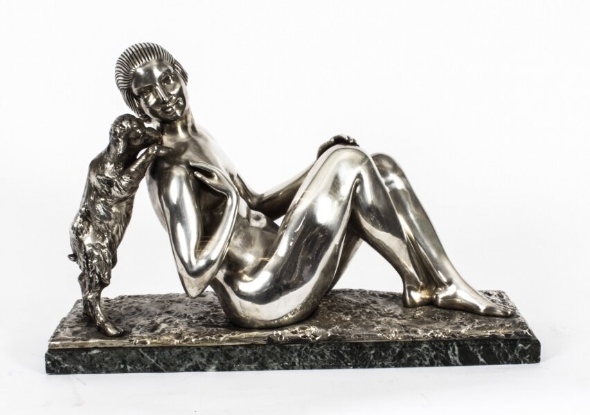 Antique Art Deco Silvered Bronze by Germaine Oury Desruelles Circa 1920 Antique Art Deco Silvered Bronze by Germaine Oury Desruelles Circa 1920 | Ref. no. A2852 | Regent Antiques