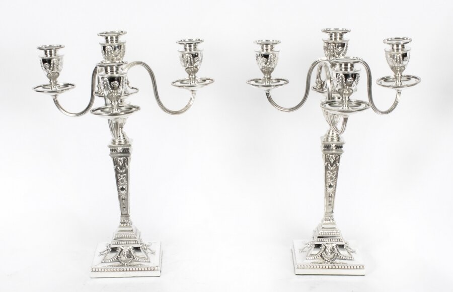 Antique Pair Victorian 4 Light Candelabra Elkington c.1865 19th C | Ref. no. A2866 | Regent Antiques