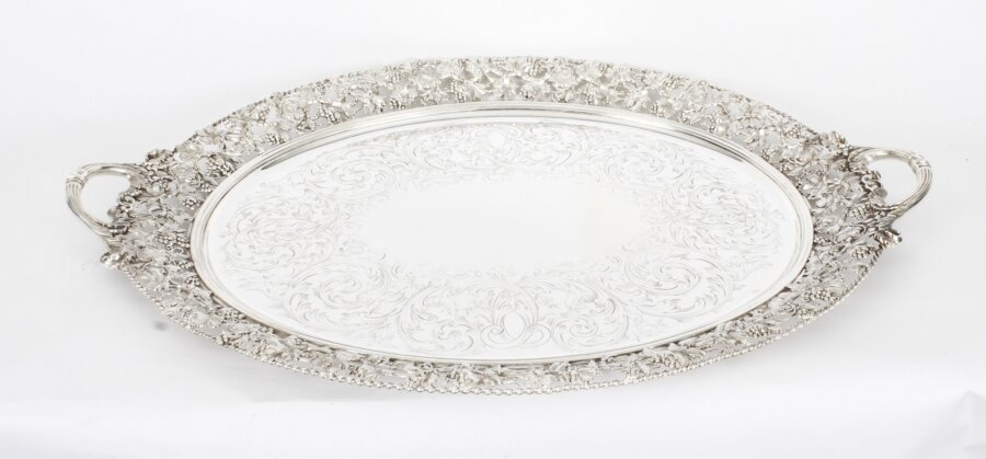 Antique Monumental Victorian Oval Silver Plated Tray C1870 19th Century | Ref. no. A2880 | Regent Antiques