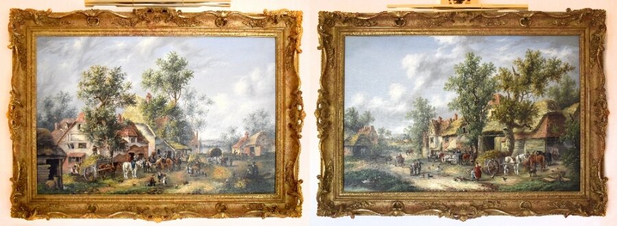 Antique Pair Oil on Canvas Paintings by Edwin Masters 19th C | Ref. no. A2890 | Regent Antiques
